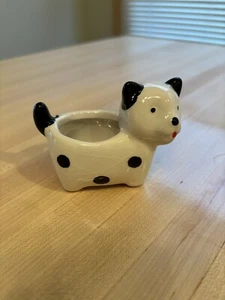 Ceramic Spotted Dog Figurine Planter Approximately 2 Inches - Picture 1 of 6