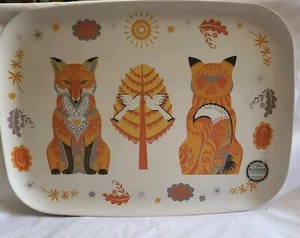 Magpie Bamboo Tray 19.5 " X 14.5" Bright Colors. Decorative a WALL Or Serving - Picture 1 of 10