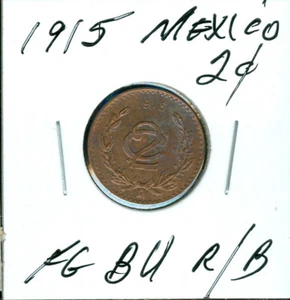 1915 MEXICO 2 CENTAVO FINEST GRADE GEM BU RB     90 CENTS SHIPPING - Picture 1 of 2