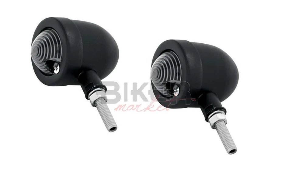 Blinker motorrad custom Cafe Racer Harley Universal Paar bullet Black Matt Metal - Bild 1 von 1