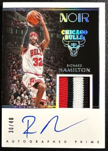 RICHARD HAMILTON 2019-20 Panini Noir Game-Used Patch Autograph Color Prime 30/40 - Picture 1 of 2