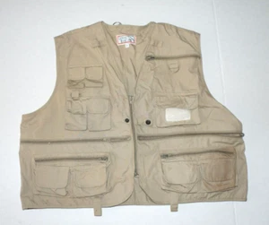 Crystal River Angling Fishing Vest Zip Adult w/Pockets Khaki Cotton Extra Large - Picture 1 of 8