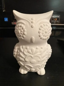 Ceramic Bisque U-Paint Halloween Day Of Dead Sugar Skull Owl - Picture 1 of 4