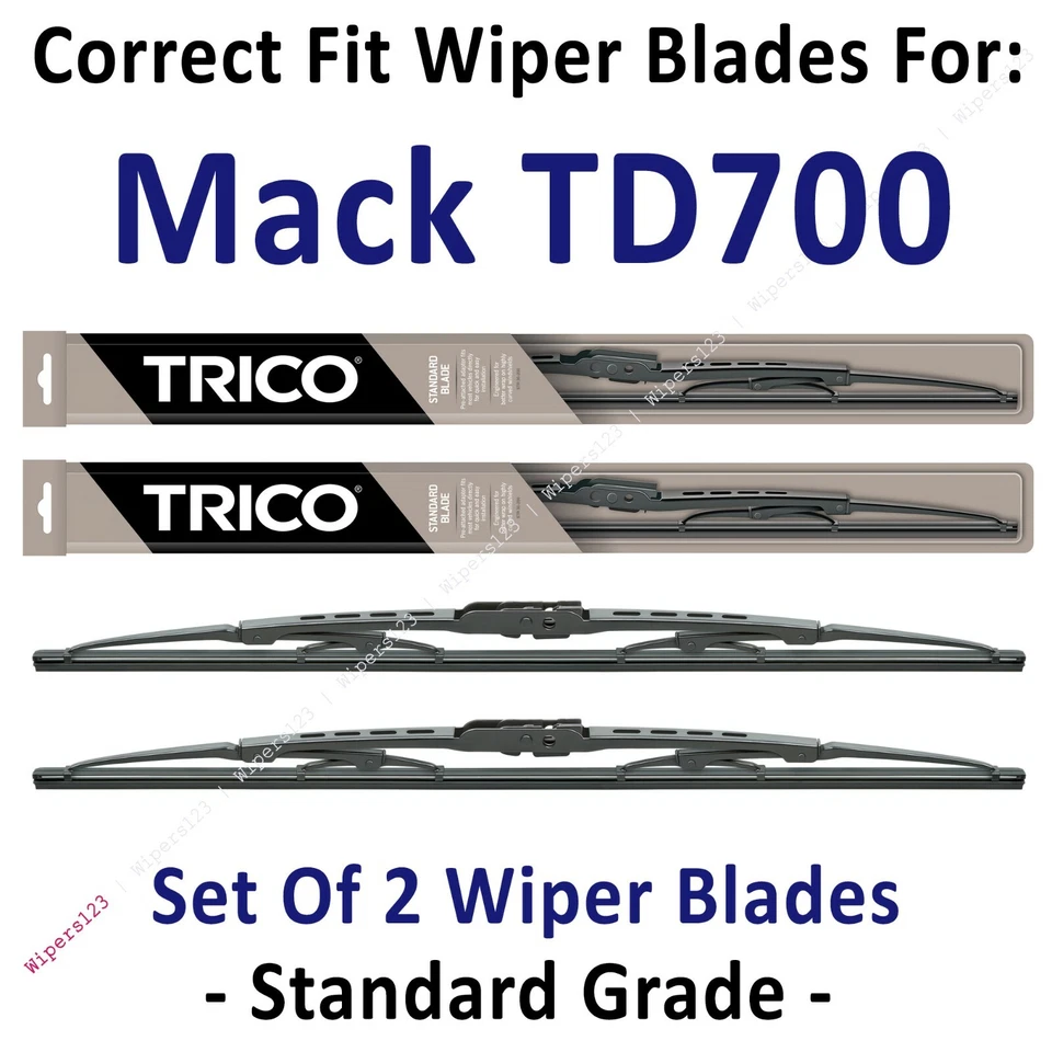 Paquete de 2 escobillas limpiaparabrisas estándar - aptas para 2010+ Mack TD700 TD 700 - 30200x2 Foto 1 de 1