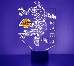 Lámpara de ventilador deportivo LED para jugador de baloncesto de Los Angeles Lakers, personalizada GRATIS - Imagen 1 de 11