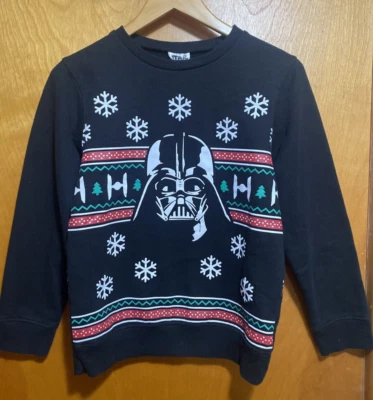 Star Wars Darth Vader Christmas Crewneck Sweatshirt Black Big Boys Size Large - Image 1 of 4