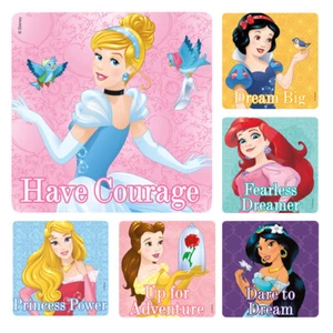 Princess Stickers x 6 - Birthday Party Supplies Favours Courage Disney Princess - Picture 1 of 1