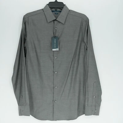 Perry Ellis Men's Dress Shirt S Gray Solid Textured 100% Cotton NWT $69.50 - Image 1 of 4