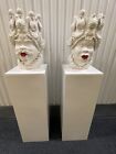 2 X Verus By Abhika Woman Mail & Female Moro Head Vase With White Stands Pick Up