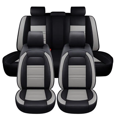 Juego completo de funda de asiento de coche de cuero para Toyota RAV4 5 asientos protector trasero delantero gris Foto 1 de 4