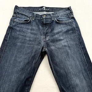 Jeans uomo 7 For All Mankind 30 blu lavaggio scuro denim elasticizzato slouchy - Foto 1 di 11