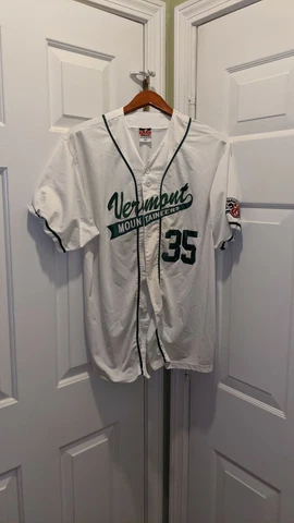 Vermont Mountaineers NECBL Baseball Game Used Jersey #35 Sz. L PLUS Pants Cover