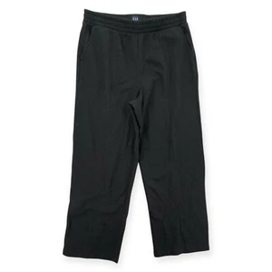 Gap Sweatpants Womens Large Black Seam Front Cropped Pants Lounge Elastic NWT - Picture 1 of 6