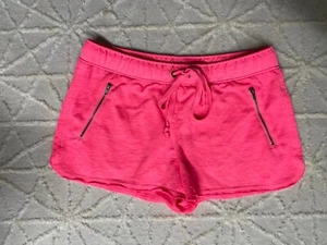 ALMOST FAMOUS Neon Pink SHORTS Pull-On-Hot pants-Size Large-Drawstring - Picture 1 of 6