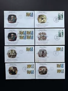 US 1976 FDC +Ben Franklin Joint Issue #1690 +US-UK-Canada +8 Covers +Cachets - Picture 1 of 2