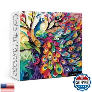 Puzzle Pavone Colorato per Adulti 1000 Pezzi, Grazioso Puzzle per Uccellini Papercut P - Foto 1 di 5
