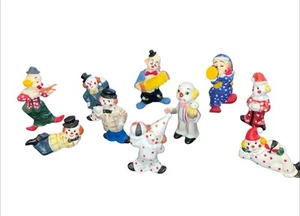 Vintage Clowns Cake Toppers Plastic And Ceramic Set Of 10 - Picture 1 of 3
