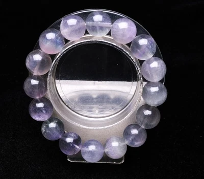 Pulseira de contas redondas de cristal quartzo cabelo de coelho roxo natural raro 13 mm AAAA - Imagem 1 de 4