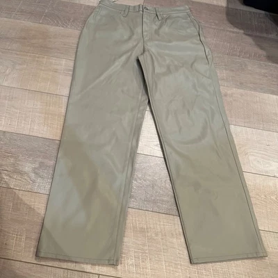 PANTALONES MADEWELL MUJER PERFECTOS RECTOS TIRO ALTO IMITACIÓN CUERO TOSTADO NUEVOS TALLA 29 Foto 1 de 4