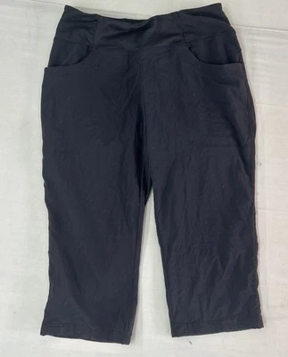 Calça cropped feminina Mountain Hardwear Dynama XS preta elástica caminhada ao ar livre Gorp - Imagem 1 de 4