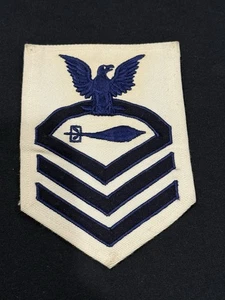 Pre WW2 US Navy Rate Torpedoman CPO Chief Petty Officer White Twill Badge - Picture 1 of 23