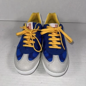 Firebirds Men’s Sneakers Blue Gray White Yellow 6.5M 7.5W Made In Italy Custom - Picture 1 of 10
