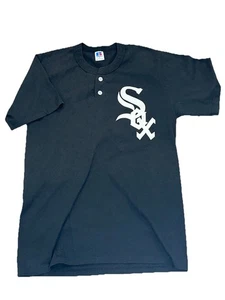 Vintage Chicago White Sox Rundhalsausschnitt geknöpftes T-Shirt Herren Medium - Bild 1 von 3