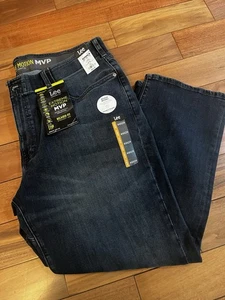 Lee Men Extreme Motion Straight Fit Tapered Leg Dark Blue Jeans Size 44x29 New - Picture 1 of 9