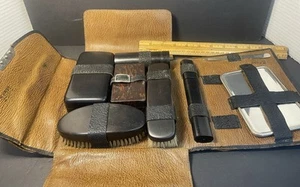 50er Jahre Herren Reise Pflegeset achtteilig im Leder wie Etui Vintage Retro - Bild 1 von 24