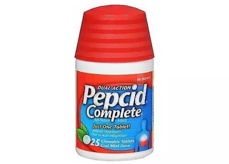 Pepcid Comprimidos Masticables Completos Alivio de la Acidez Estomacal Fresco Como Nuevo 25 ct Paquete de 2 Foto 1 de 1