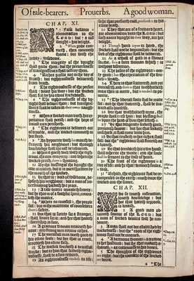 1611 King James Bible Leaf ~Proverbs 11:30~ 4th issue 1634 - Image 1 of 4