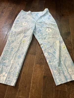 Pantalones capri deportivos Sigrid Olsen para mujer talla 8p florales vacaciones viaje playa Foto 1 de 4