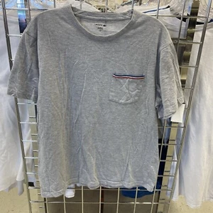 Lacoste T-Shirt Herren Gr. Large Grau Tasche Kurzarm Französisches Design - Bild 1 von 14