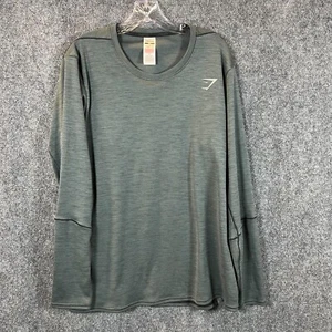 Camiseta Gymshark Performance Para Hombre Manga Larga Gris Estampado Gráfico Talla 2XL - Imagen 1 de 12