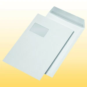 2000 Versandtaschen C4 229 x 324 mm mit Fenster haftklebend weiß Briefumschläge - Bild 1 von 3
