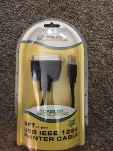 Cables Unlimited USB to Parallel IEEE 1284 Printer Cable Adapter 6ft Vista Comp - Picture 1 of 8