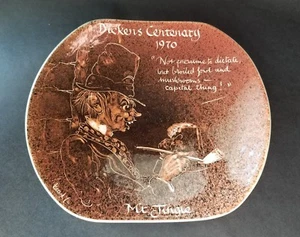 Dickens Centenary Mr. Tingle Artist Decorated & Signed Plate 100th Ann. 1970  - Picture 1 of 5