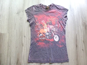 Harley Davidson Shirt Women's M Biker Short Sleeve Rhinestones Las Vegas EUC - Picture 1 of 12
