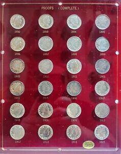 Barber Quarter Set, 1892-1915, Very Nice Condition! Proofs! In Display Case