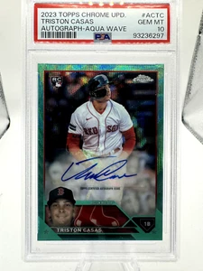 2023 Topps Chrome Update Auto Aqua Wave Refractor AC-TC Triston Casas PSA10 /199 - Picture 1 of 2