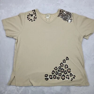 Blusa Teddi 1X Mujer Top Camisa Vintage Gato Leopardo Jaguar Bengala Manchado Adulto Foto 1 de 4
