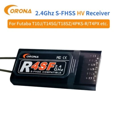 Corona 2.4G R4SF 4CH S-FHSS/FHSS Receiver Compatible Used for FUTABA S-FHSS T6J - Image 1 of 3