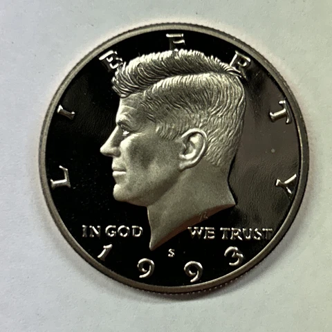 1993 S PROOF CLAD KENNEDY HALF DOLLAR FROM PROOF SET WITH FREE SHIPPING Cover