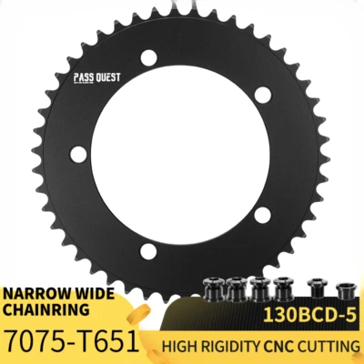130BCD-5 Hole 46-58T Track Dead Fly Bicycle Fixed Gear Single Gear Disc Crank - Image 1 of 4