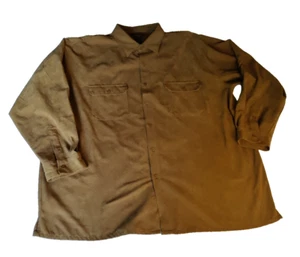 Bruno Men's 3XL / Tall Button Down Shirt Brown Long Sleeve Sueded Microfiber - Picture 1 of 16