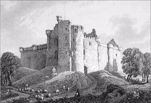 SCOTLAND - GLAMIS CASTLE (Earl of Strathmore & Kinghorne)- Engraving from 19th c - Picture 1 of 2