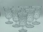 Fostoria American #2056 Set of 6 Clear Glass Low Water Goblets Cubist 5-1/2"