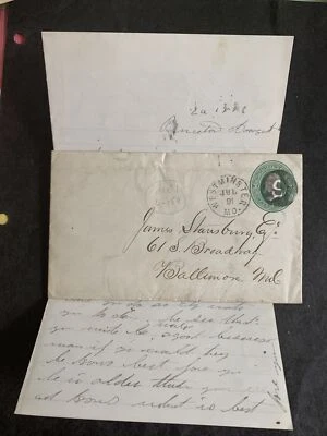 3/2147 US Stamp 1874 Postal Stationery U159 3c Entire Fancy Cancel 1888 Letter* - Image 1 of 4