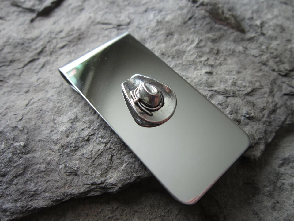 SOMBRERO VAQUERO DE ACERO INOXIDABLE CLIP PARA DINERO - DÍA DEL PADRE  Foto 1 de 1