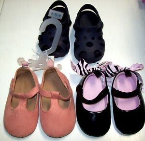 3 Prs NEVER WORN INFANT GIRL (6-12 M) CRIB SHOES: NWT ~OLD NAVY~ PINK MARY JANES
